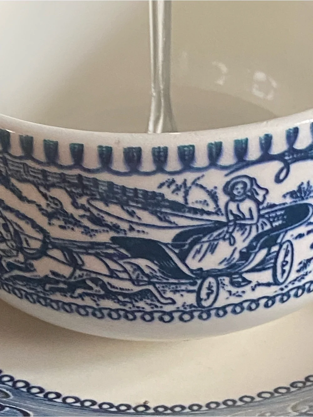 Royal China Currier & Ives Tea Cup Bird Feeder